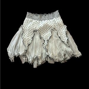 Elegant Black and White Polka Dot Mini Skirt